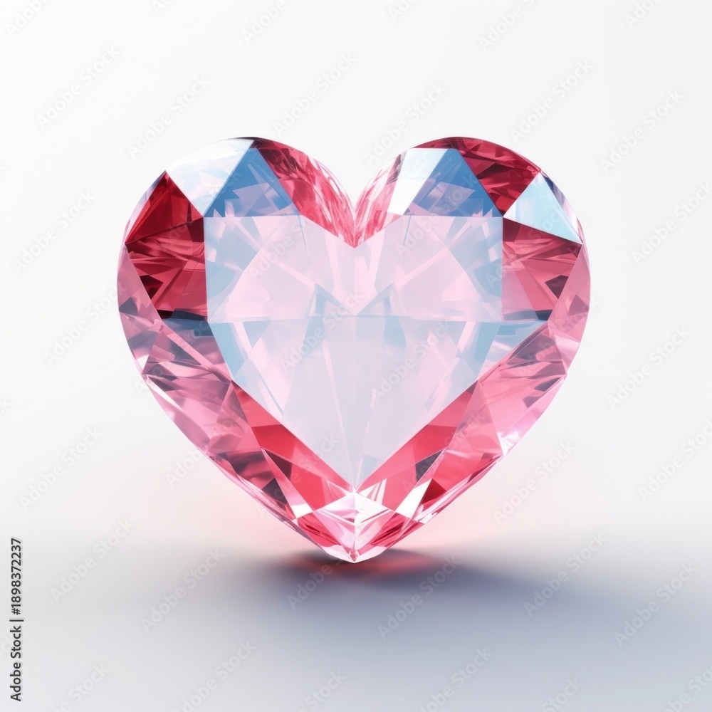 Fototapeta premium Lowpoly heart gemstone jewelry diamond.