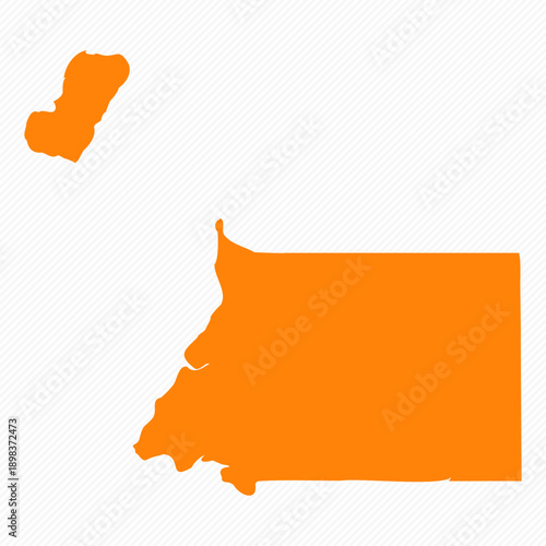 Orange Simple Map of Equatorial Guinea Country