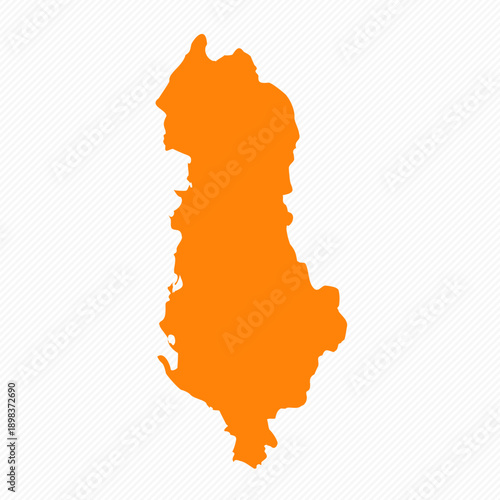 Orange Simple Map of Albania Country