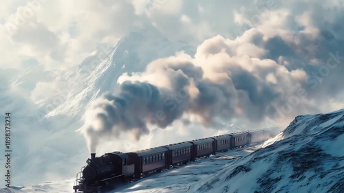 view of a train running