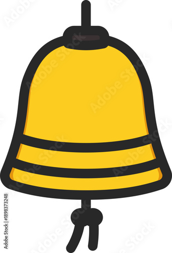 Ceremonial Bell Filled Line Icon