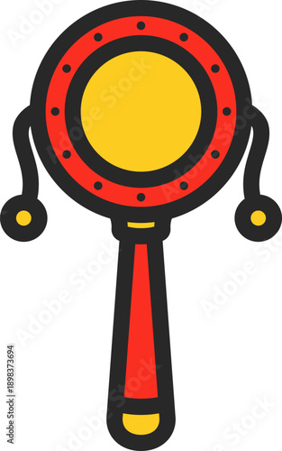 Rattle Drum Filled Line Icon