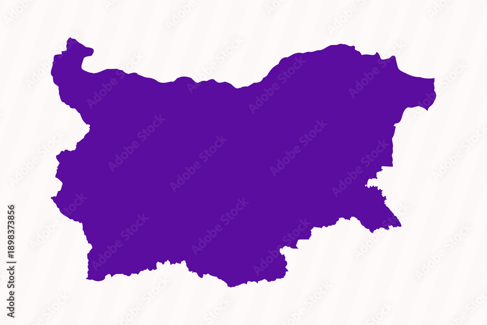 Fototapeta premium Purple Editable Bulgaria Simple Map