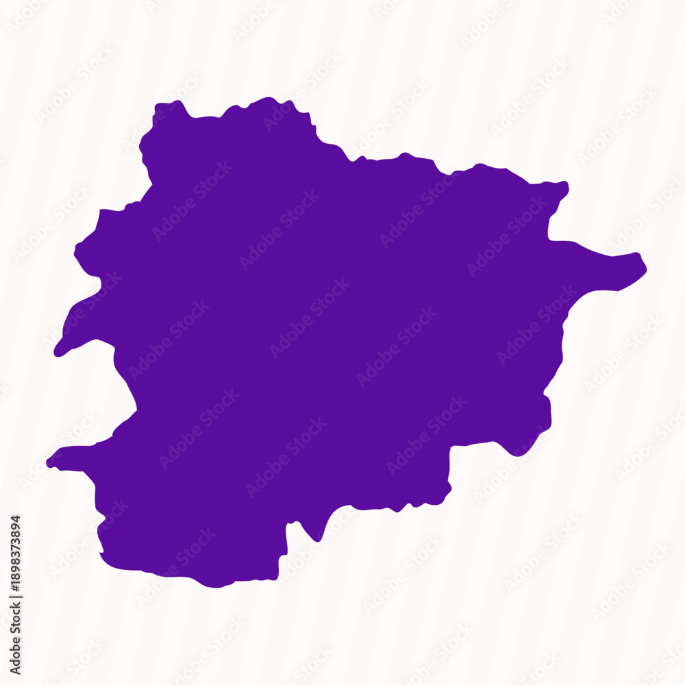 Obraz premium Purple Editable Andorra Simple Map