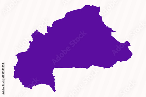 Purple Editable Burkina Faso Simple Map