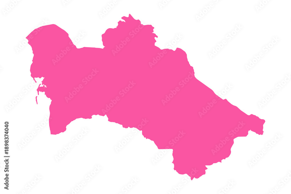 Obraz premium Vector Editable Pink Turkmenistan Simple Map