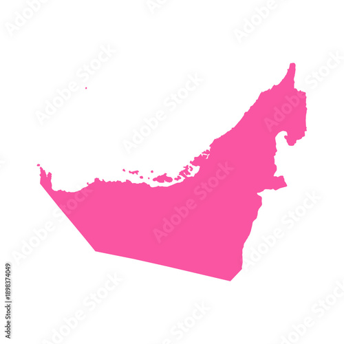 Vector Editable Pink United Arab Emirates Simple Map