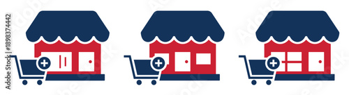 Store icon. Shop icon. Shop stall icon, Vector illustration