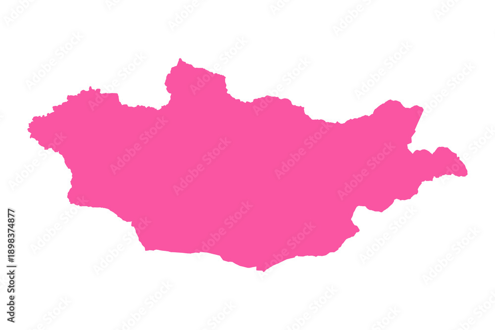 Obraz premium Vector Editable Pink Mongolia Simple Map