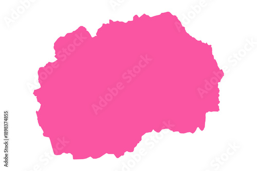 Vector Editable Pink Macedonia Simple Map