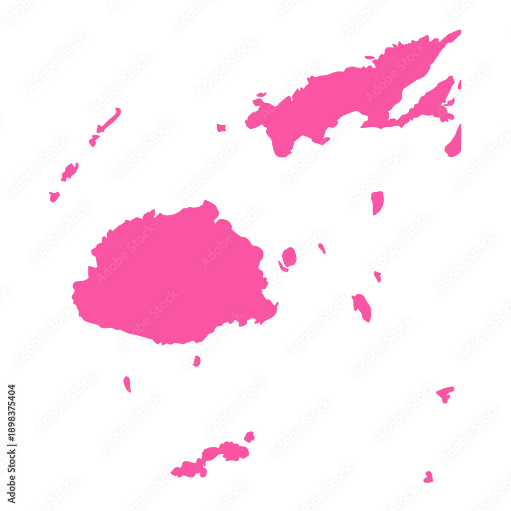 Fototapeta premium Vector Editable Pink Fiji Simple Map