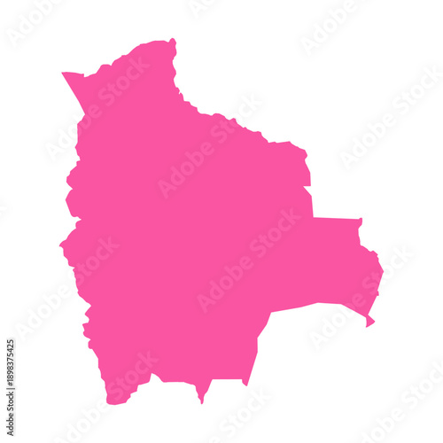 Vector Editable Pink Bolivia Simple Map