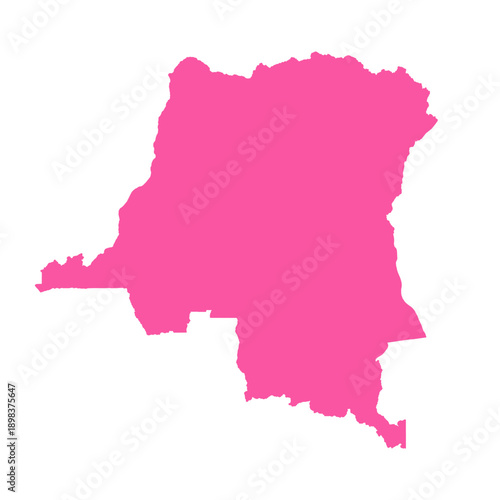 Vector Editable Pink Democratic Republic of the Congo Simple Map