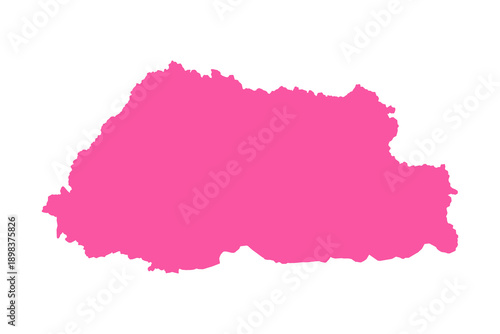 Vector Editable Pink Bhutan Simple Map