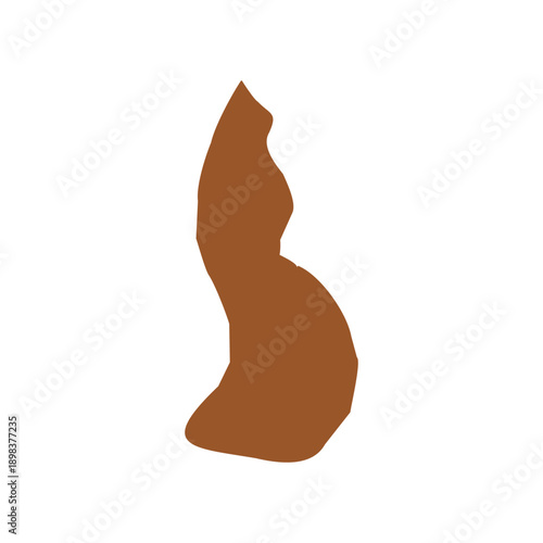 Vector Brown Liechtenstein Map Isolated on White Background