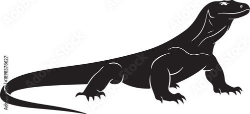 Komodo Dragon Silhouette Vector