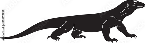 Komodo Dragon Silhouette Vector