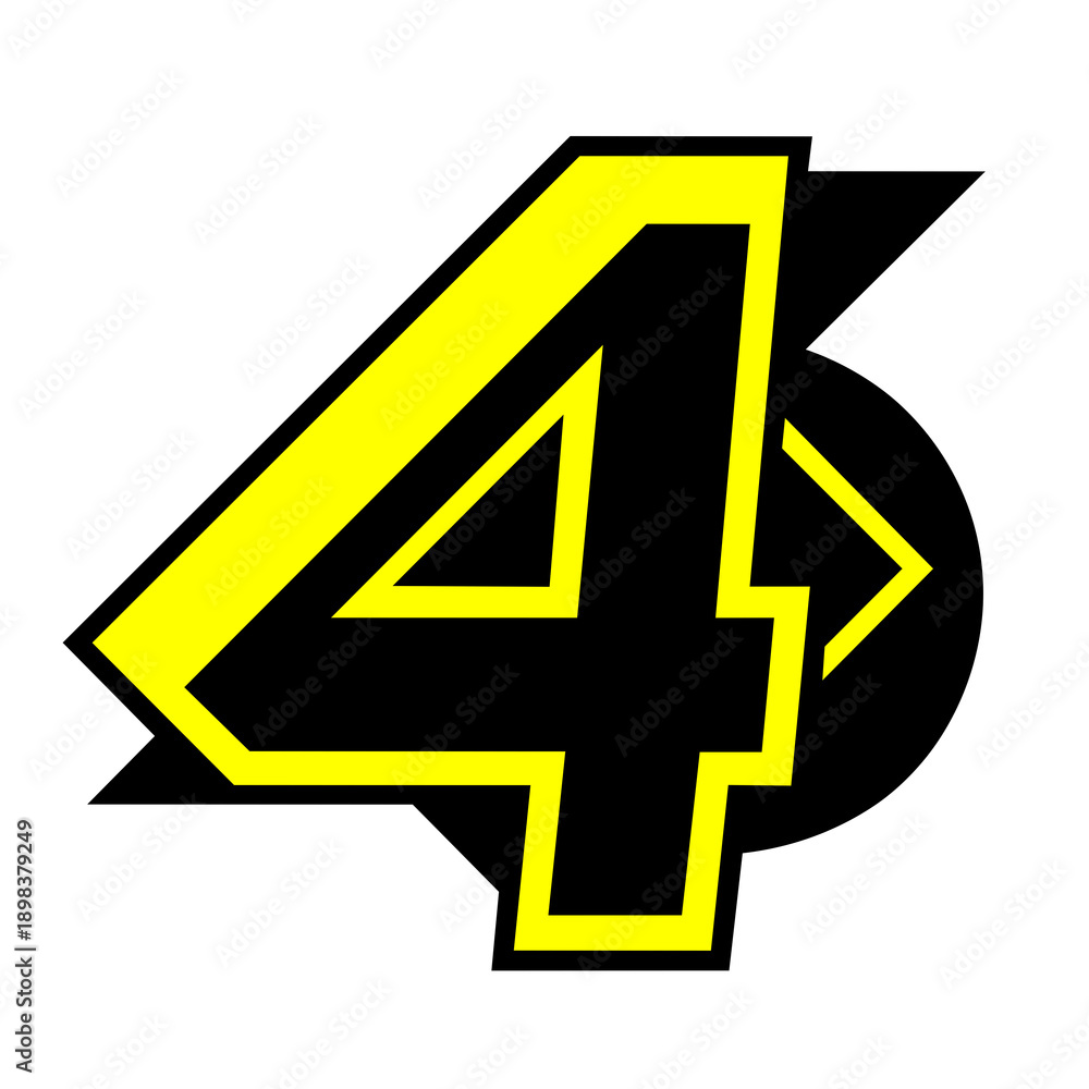 Obraz premium logo letter number4