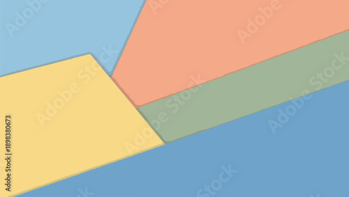 Colorful, geometric abstract of layered shapes and pastels