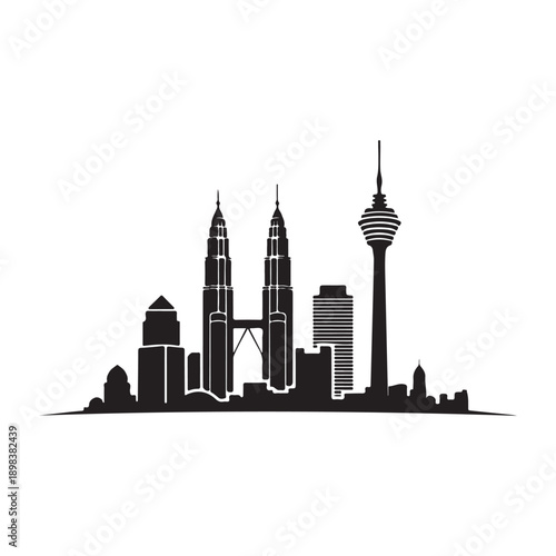 Kuala Lumpur City Skyline Vector
