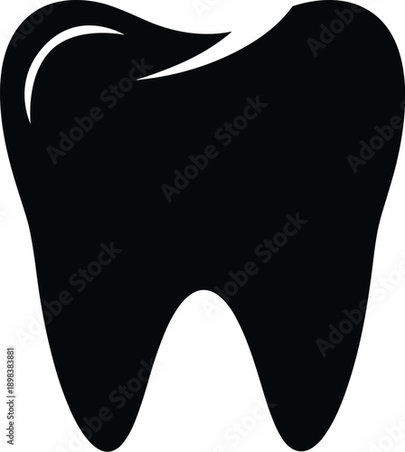 Black Silhouette of a Human Molar Tooth