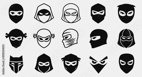 Collection of Various Mask Designs and Illustrations.