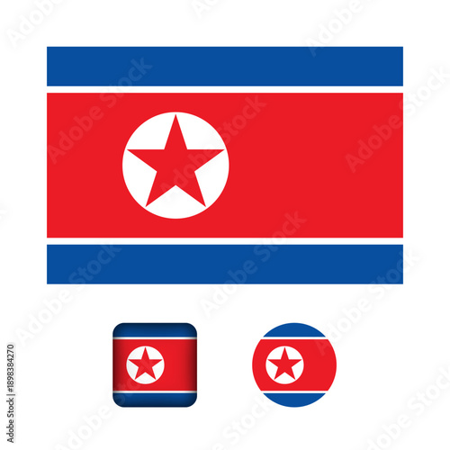 North Korea Flag Flat Icons Collection Free Download North Korea Flag Flat Icons Collection - GFXLoad