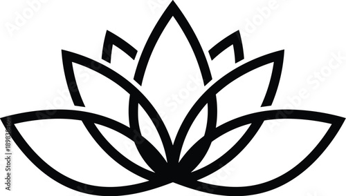 Black Lotus Flower Icon Simple Design