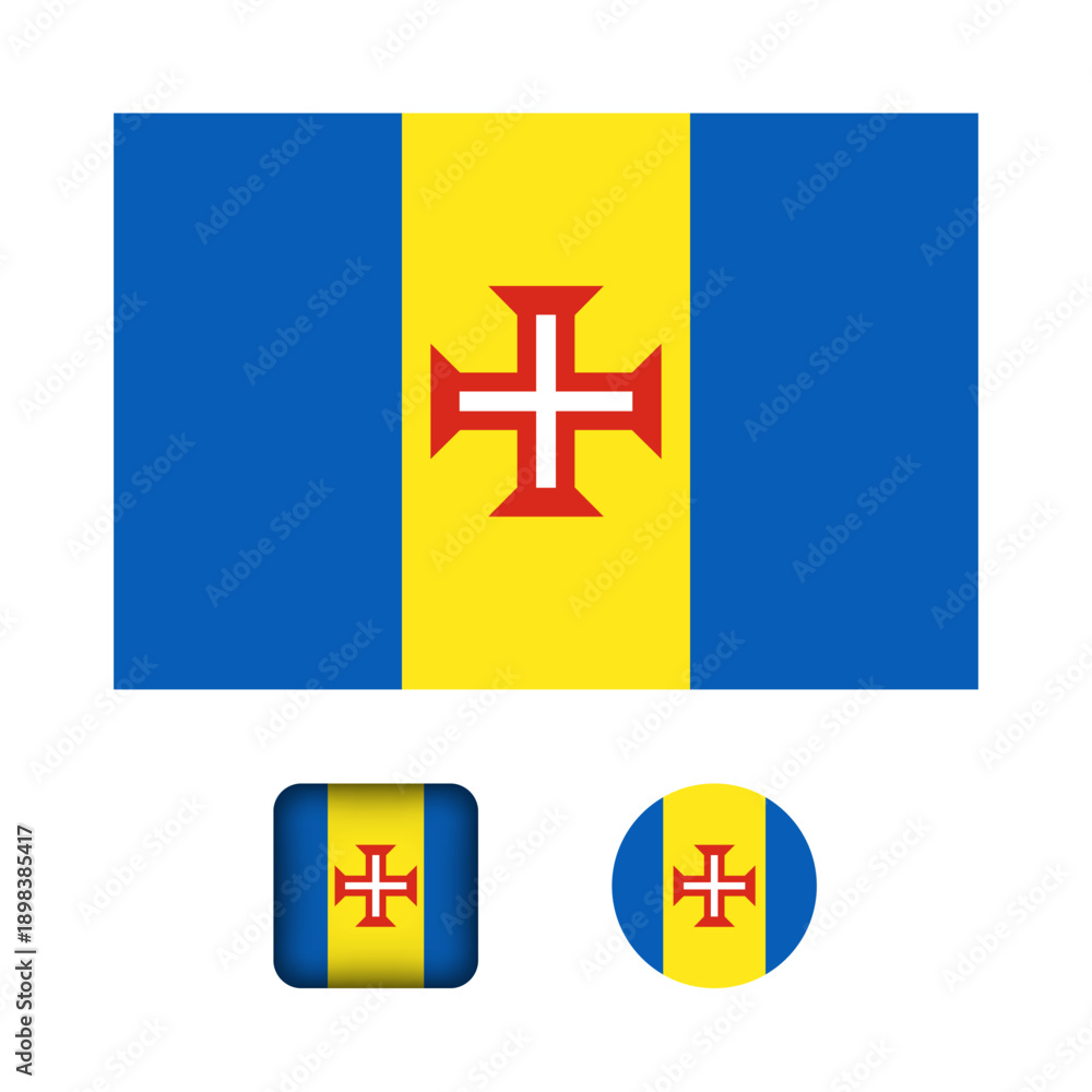 Obraz premium Madeira Flag Flat Icons Collection