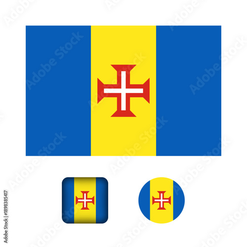 Madeira Flag Flat Icons Collection