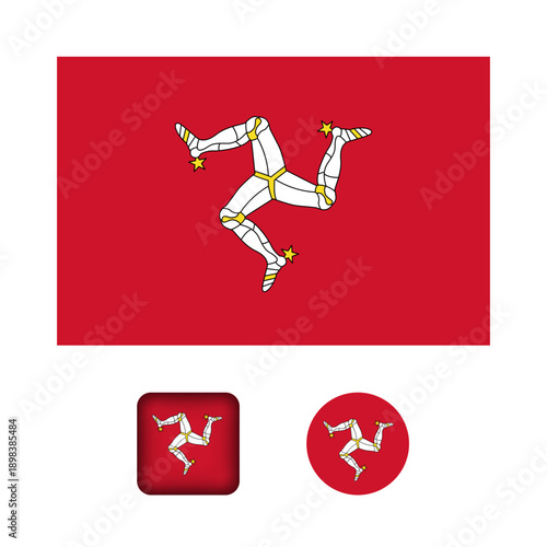 Isle of Man Flag Flat Icons Collection