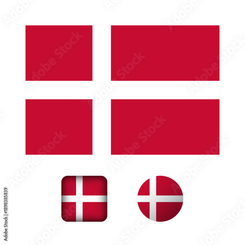 Denmark Flag Flat Icons Collection