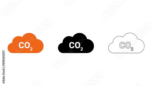 representation of CO2 clouds symbolizing carbon emissions and air pollution