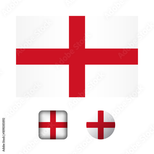 England Flag Flat Icons Collection