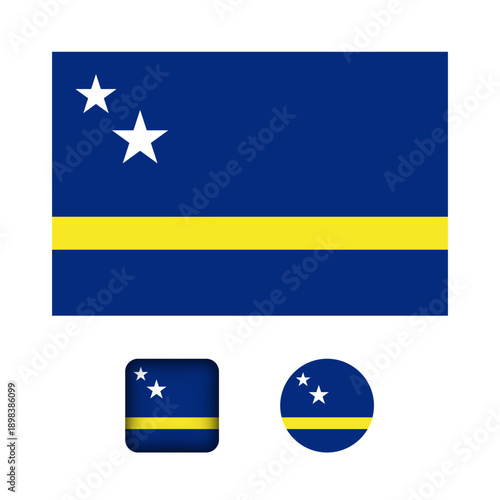 Curacao Flag Flat Icons Collection