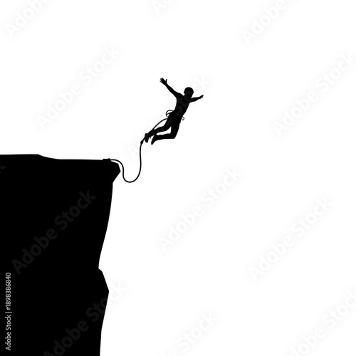Falling Man Silhouette Illustration – Risk, Danger and Cliff Fall Concept for Safety & Awareness Design