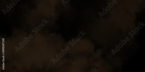 Eerie black background with billowing brown smoke on black background. old style dark brown grunge texture, brush painted . Old and grainy orange paper texture, vector,	