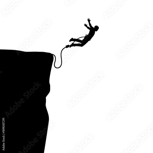 Falling Man Silhouette Illustration – Risk, Danger and Cliff Fall Concept for Safety & Awareness Design