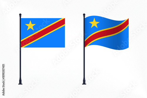 Free Download Set of Democratic Republic of the Congo Flags Isolated for Independence Day Celebration - GFXLoad