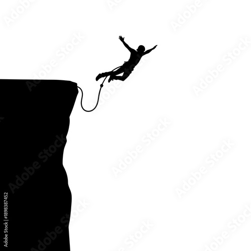 Falling Man Silhouette Illustration – Risk, Danger and Cliff Fall Concept for Safety & Awareness Design