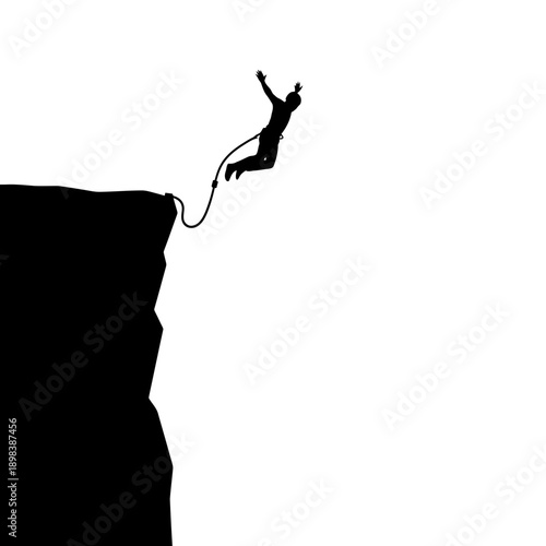 Falling Man Silhouette Illustration – Risk, Danger and Cliff Fall Concept for Safety & Awareness Design
