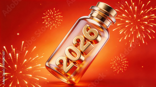 Transparent Bottle with Golden 