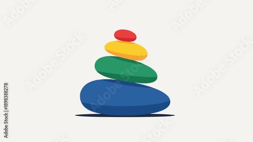Stack of colorful pebbles in a balanced pile