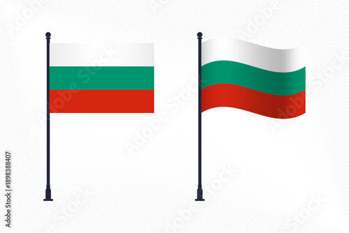 Set of Bulgaria Flags Isolated for Independence Day Celebration