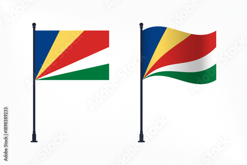 Set of Seychelles Flags Isolated for Independence Day Celebration