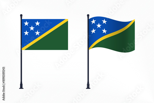 Set of Solomon Flags Isolated for Independence Day Celebration
