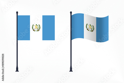 Set of Guatemala Flags Isolated for Independence Day Celebration