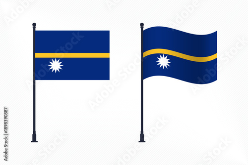 Set of Nauru Flags Isolated for Independence Day Celebration