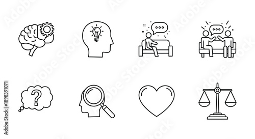 Illustrations of mental health and psychological concepts