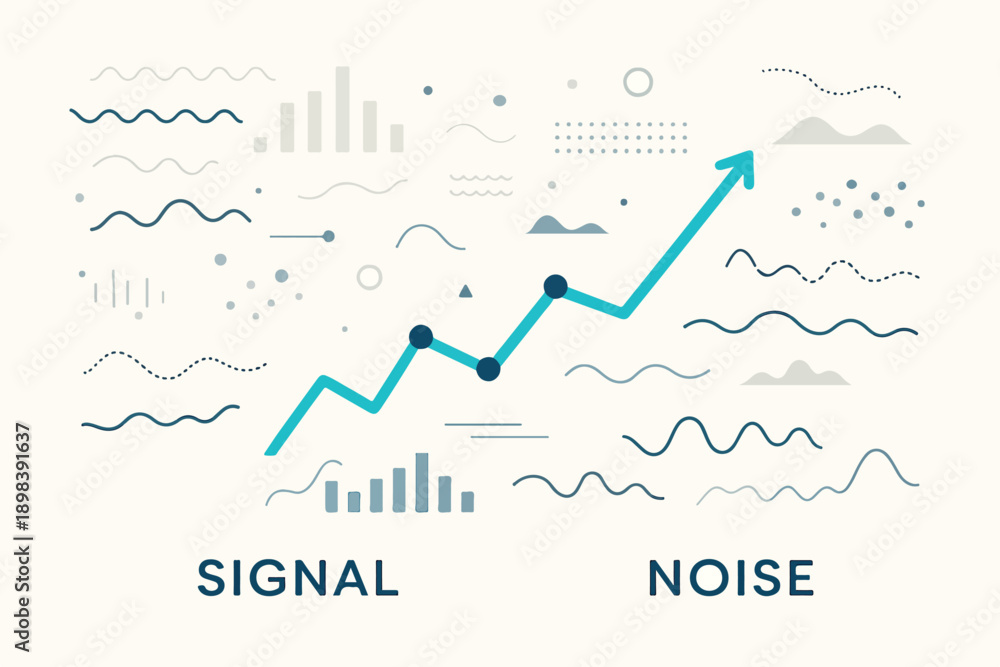 Obraz premium Signal Versus Noise Analysis for Business Data Clarity illustration
